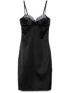 Oseree Oséree Black Stretch Satin Dress