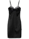 Oseree Oséree Black Stretch Satin Dress In Black