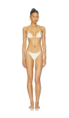 Oseree Crystal-embellished Triangle Bikini In White