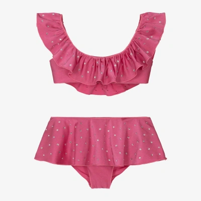 Oseree Kids' Crystal-embellished Bikini In Pink