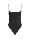 Oseree Luminous Glazed One Piece Swimsuit In Black