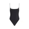 Oseree Luminous Glazed One Piece Swimsuit In Black