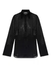 Oseree Sparkling Button-up Shirt In Black