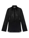 Oseree Sparkling Button-up Shirt In Black
