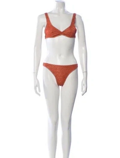 Pre-owned Oseree Glitter Accents Bikini In Multi