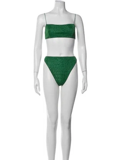 Pre-owned Oseree Glitter Accents Bikini W/ Tags In Green