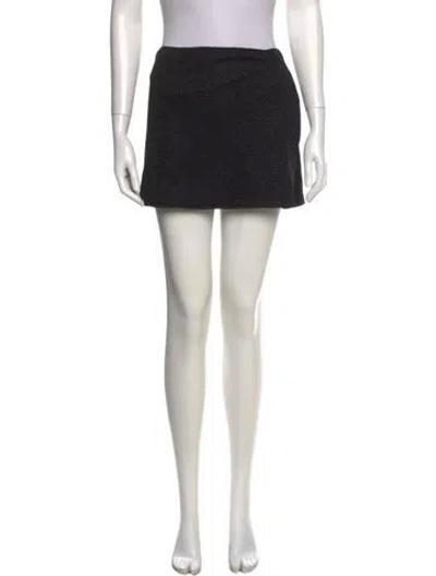 Pre-owned Oseree Glitter Accents Mini Skirt In Black