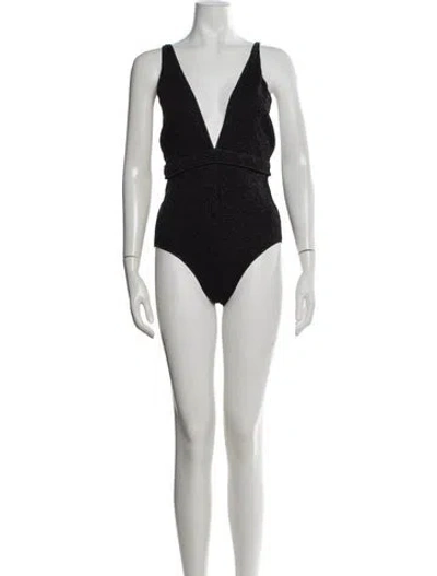 Pre-owned Oseree Glitter Accents One-piece W/ Tags In Black