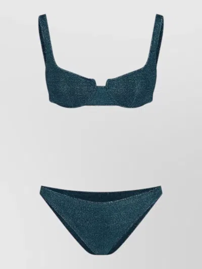 Oseree Glitter Beach One Piece Adjustable Straps In Green