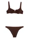 Oseree Two-piece Set Including Cropped Top And Swim Trunks In Brown