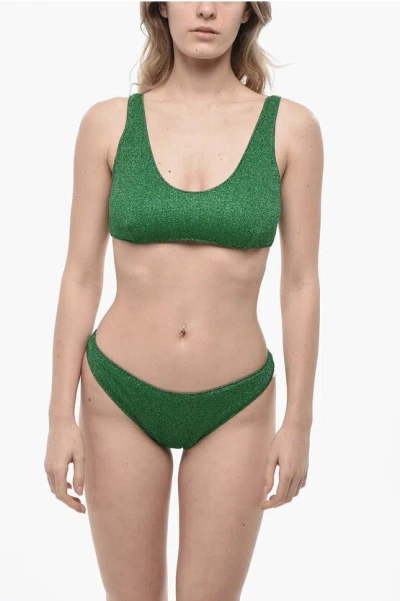Oseree Glitter Bikini Swimsuit In Green