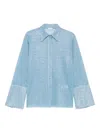 Oseree Glitter-detail Button-up Shirt In Blue