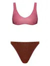 Oseree Glitter-detail Two-tone Bikini In Multi