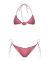 Oseree Glitter-detail Two-tone Bikini In Pink