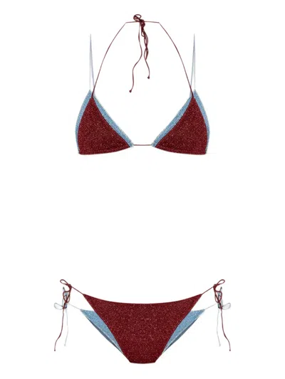 Oseree Glitter-detailing Bikini In Brown