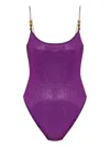 Oseree Glitter-detailing Swimsuit In Purple