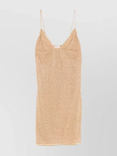 Oseree Glitter Fitted Dress Lurex Detail