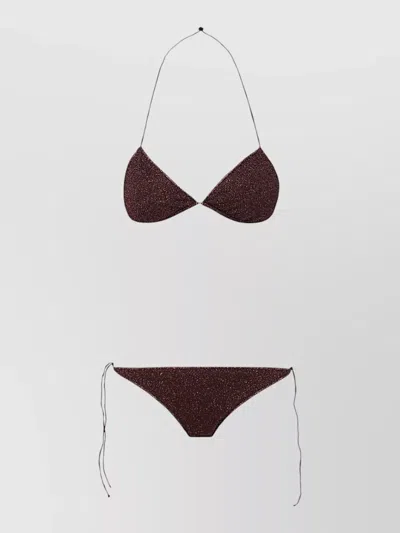 Oseree Glitter Bikini In Burgundy
