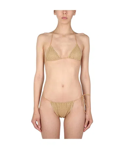 Oseree Glitter Lurex Bikini Set In Nude