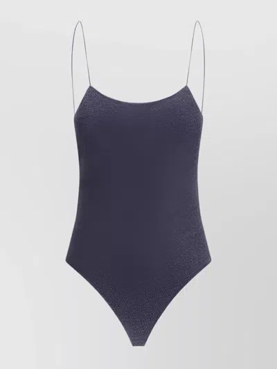 Oseree Glitter Monochrome High-cut Swimsuit In Animal Print
