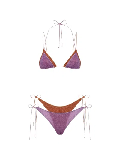 Oseree Glitter-detail Layered Bikini In Multi