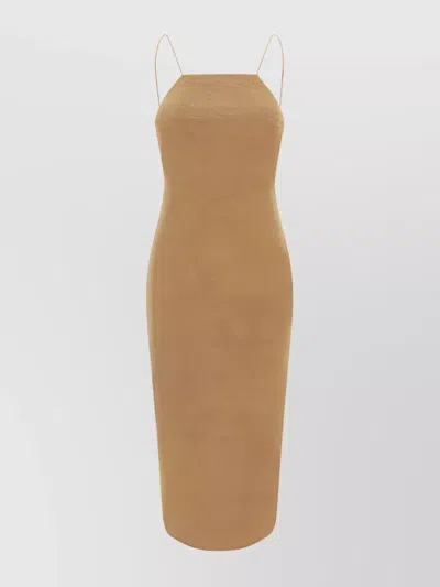 Oseree Lumiere Long Dress In Toffee