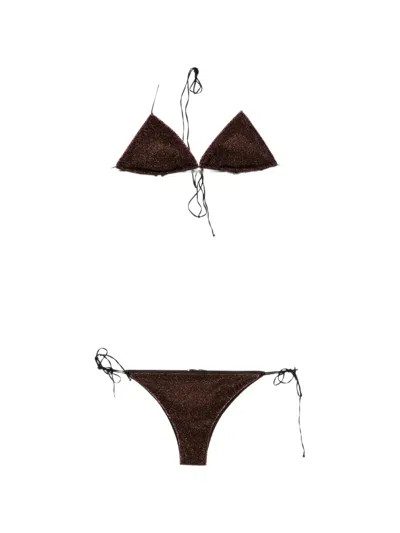 OSEREE GLITTER-EFFECT TRIANGLE BIKINI