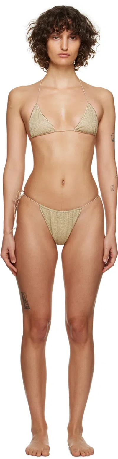 Oseree Gold Lumière Bikini In Platinum