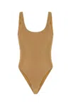 Oseree Shiny Nylon Blend Swimsuit Lumiere In Gold
