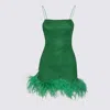 Oseree Oséree Green Lurex Stretch Lumiere Mini Dress In Emerald Green