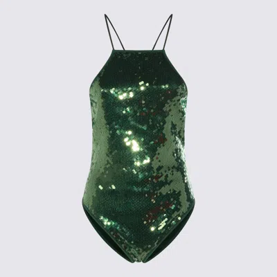 Oseree Sequin-embellishment Swimsuit In Green