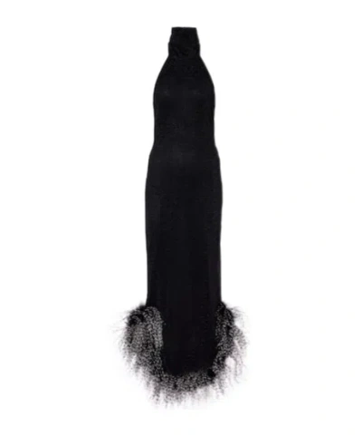 Oseree Halter Neck Dress In Black