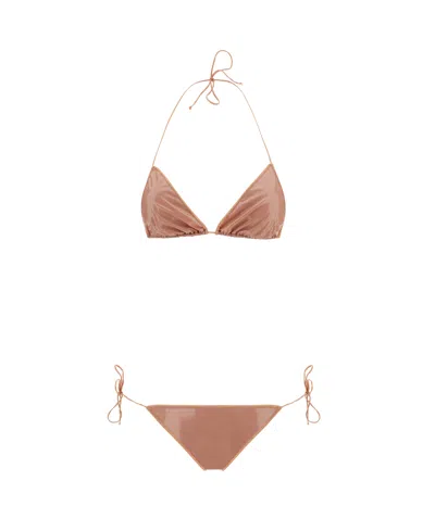 Oseree High-shine Finish Bikini Set In White