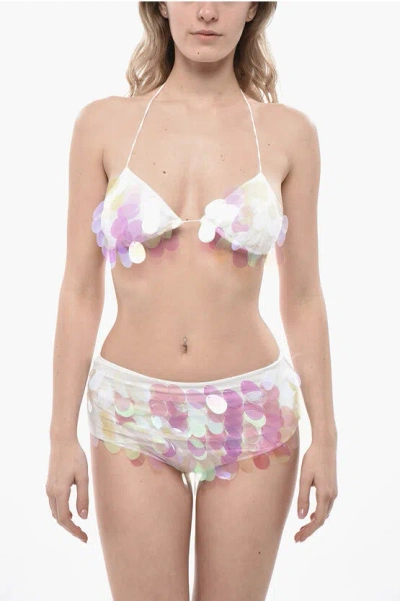 Oseree High-waist Bikini With Maxi Sequins In Multi