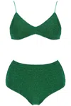 Oseree Oséree Woman Bikini Green Size Xl Polyamide, Metallic Fiber In Green