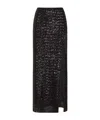 Oseree High-waisted Sequin-embellished Midi Skirt In Black