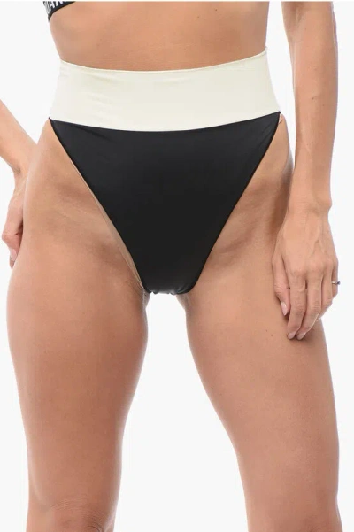 Oseree High-waisted Two-tone Bikini Bottom
