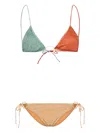 Oseree Gold-tone Colour-block Bikini Set In Gold