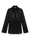 Oseree Sparkling Button-up Shirt In Black