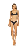 Oseree Jersey Piercing Sporty Bikini Set In Black