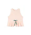 Oseree Oséree Kids Bow-detail Tulle Top In Neutral