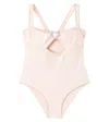 Oseree Oséree Kids Embellished Cutout Swimsuit In Pink