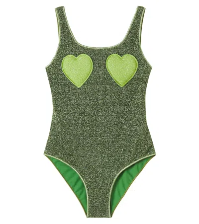 Oseree Oséree Kids Lumière Appliqué Swimsuit In Green