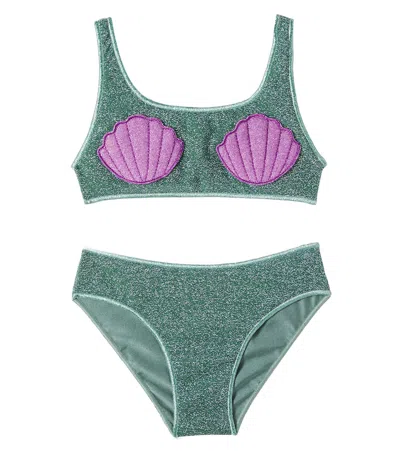 Oseree Oséree Kids Lumière Bikini In Green