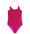 Oseree Oséree Kids Lumière Lamé Bikini In Fuxia Lurex