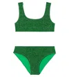 Oseree Oséree Kids Lumière Lamé Bikini In Green