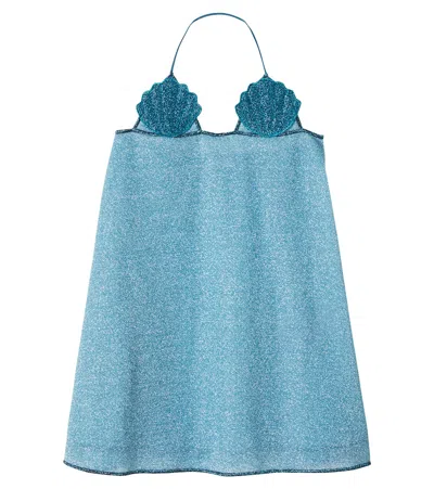 Oseree Kids' Lumière Patch-appliqué Dress In Blue