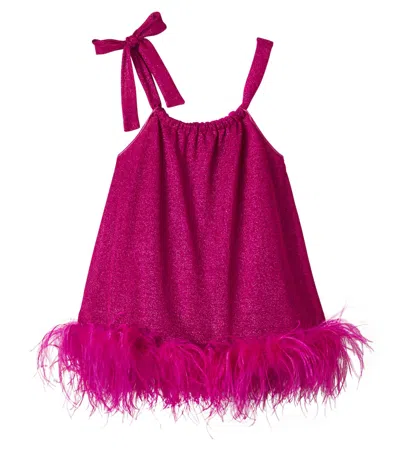Oseree Oséree Kids Lumière Plumage Dress In Pink
