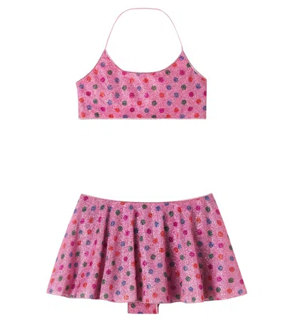 Oseree Oséree Kids Lumière Polka-dot Bikini In Pink