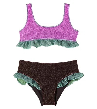 Oseree Oséree Kids Lumière Ruffled Bikini In Multi